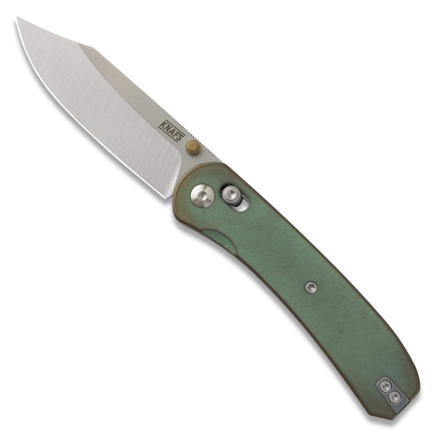 KNAFS-00641-Lander 2 Clip Point Way of Knife Titanium scales front