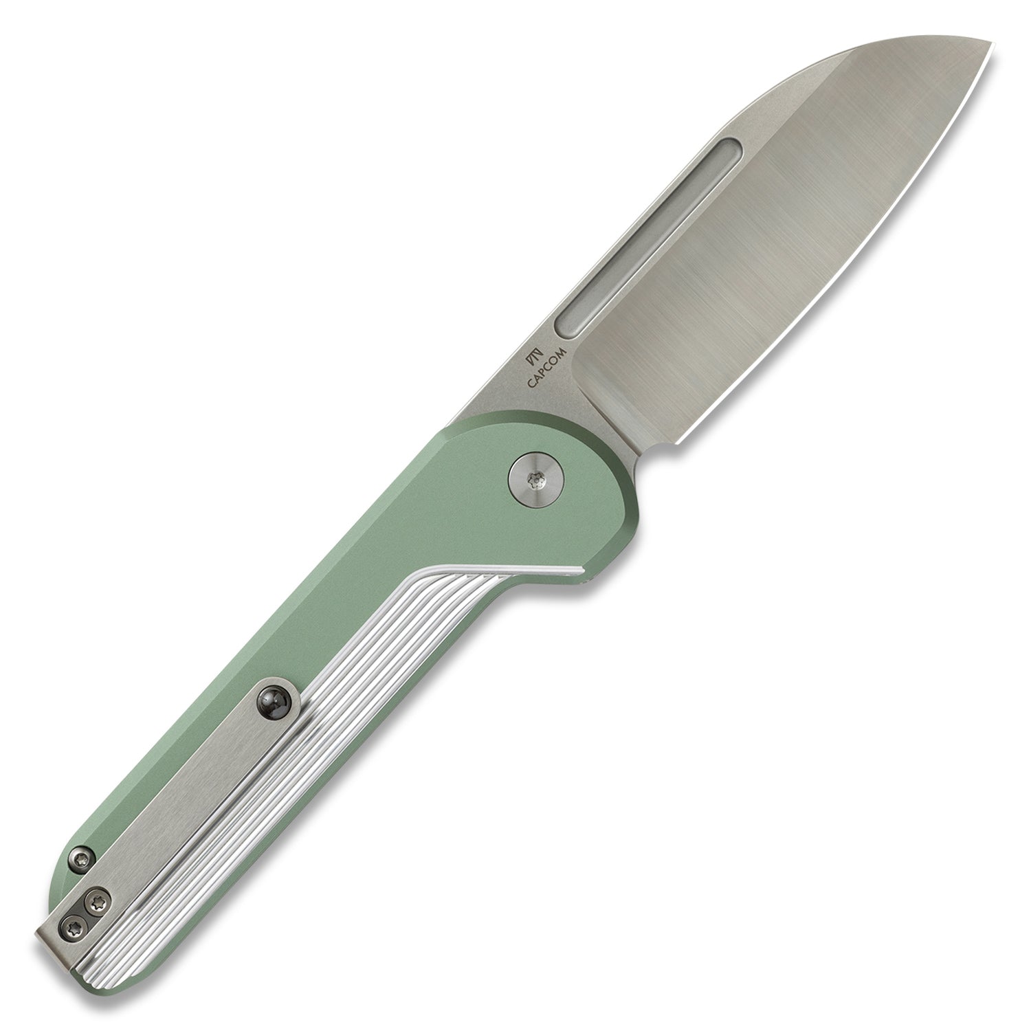 Capcom Pocket Knife - Mission Control Green -  Satin/Stonewash Blade