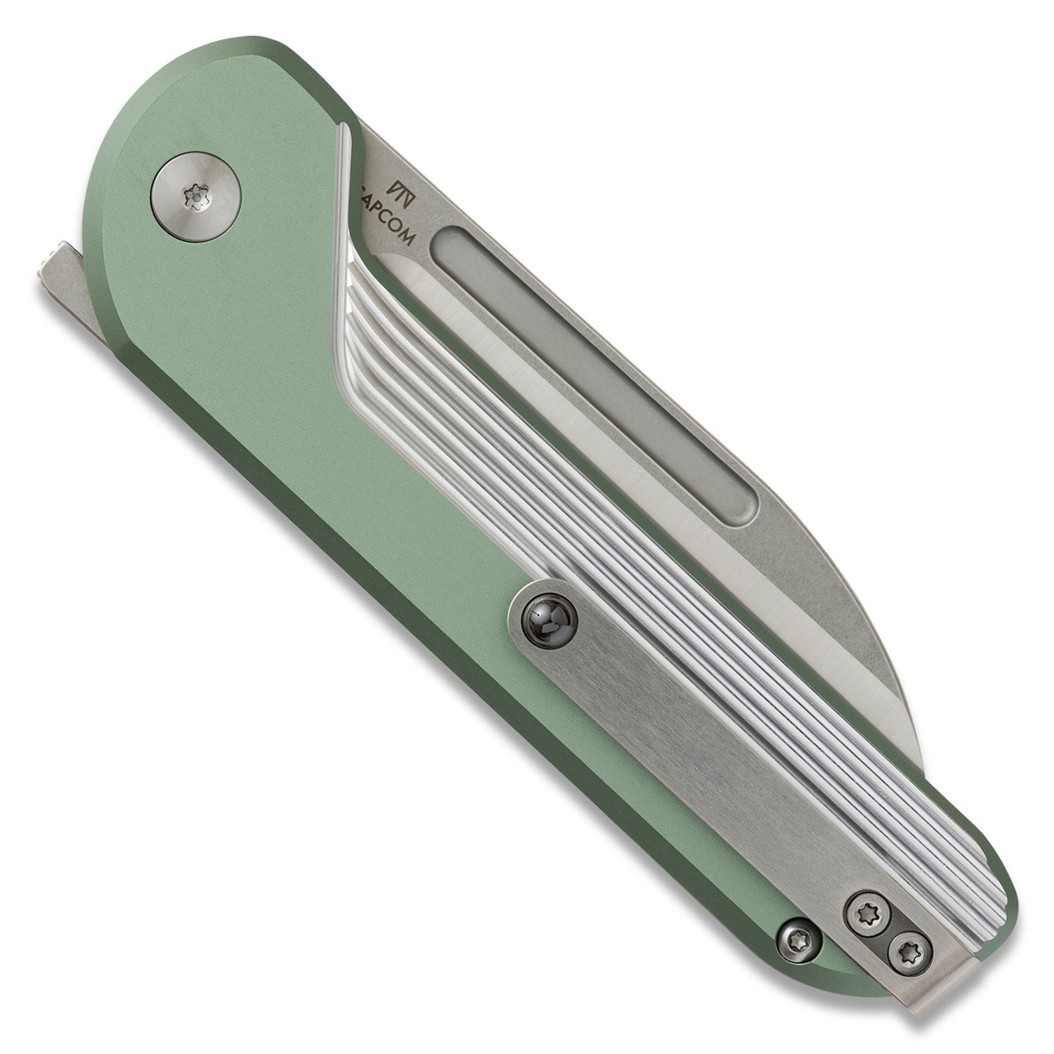 Capcom Pocket Knife - Mission Control Green -  Satin/Stonewash Blade