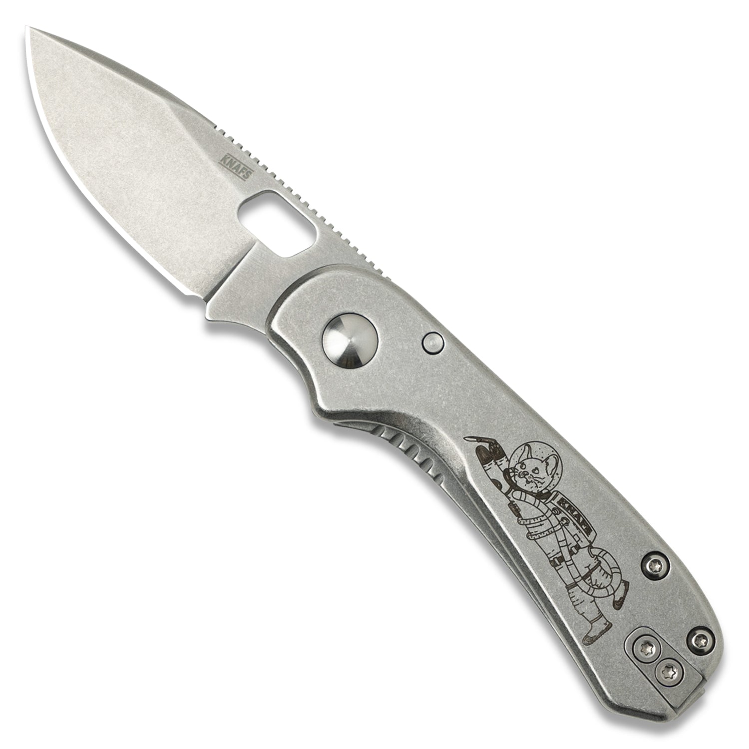 Lander 5 Pocket Knife - Space Kitty - Gray Stonewash