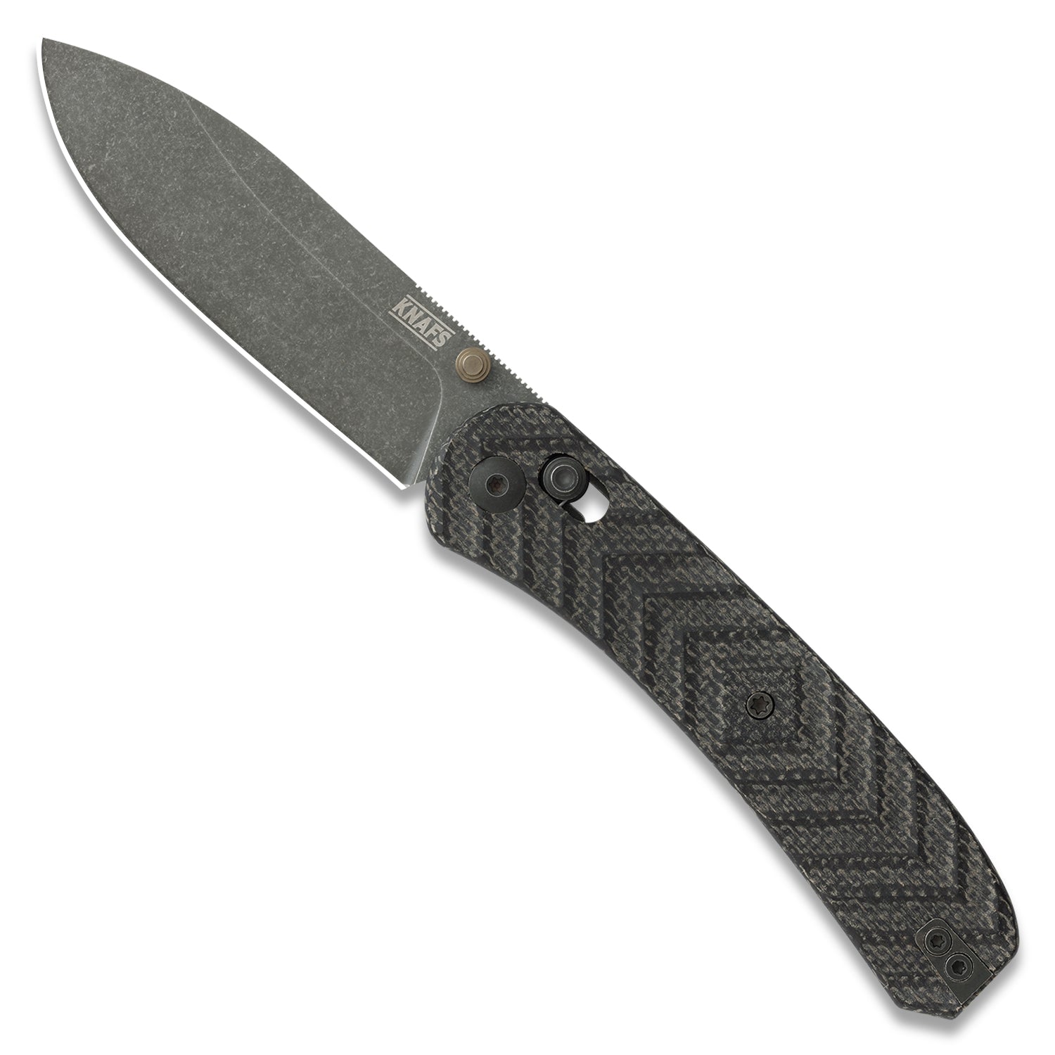 Jeremy Siers Lander 2 - Black Micarta - Acid Wash Blade