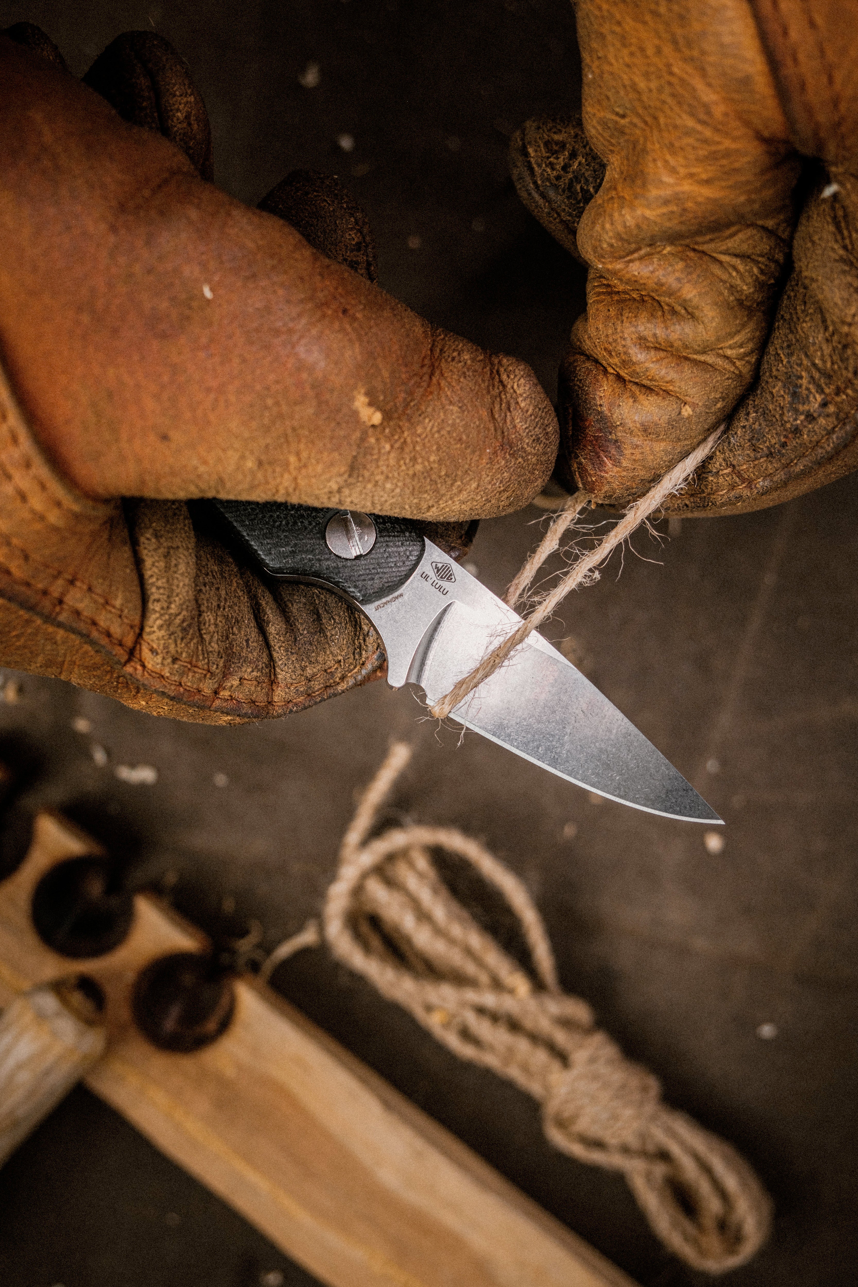 Little Lulu - Stonewash Blade - Black Micarta Scales