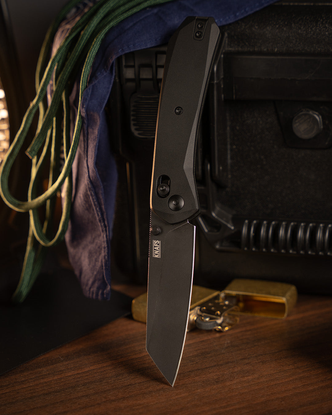 Lander 2 Reverse Tanto - Aluminium noir - Elmax