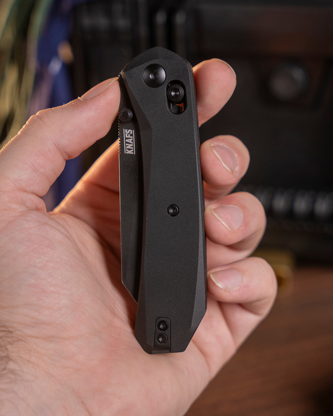 Lander 2 Reverse Tanto - Aluminium noir - Elmax
