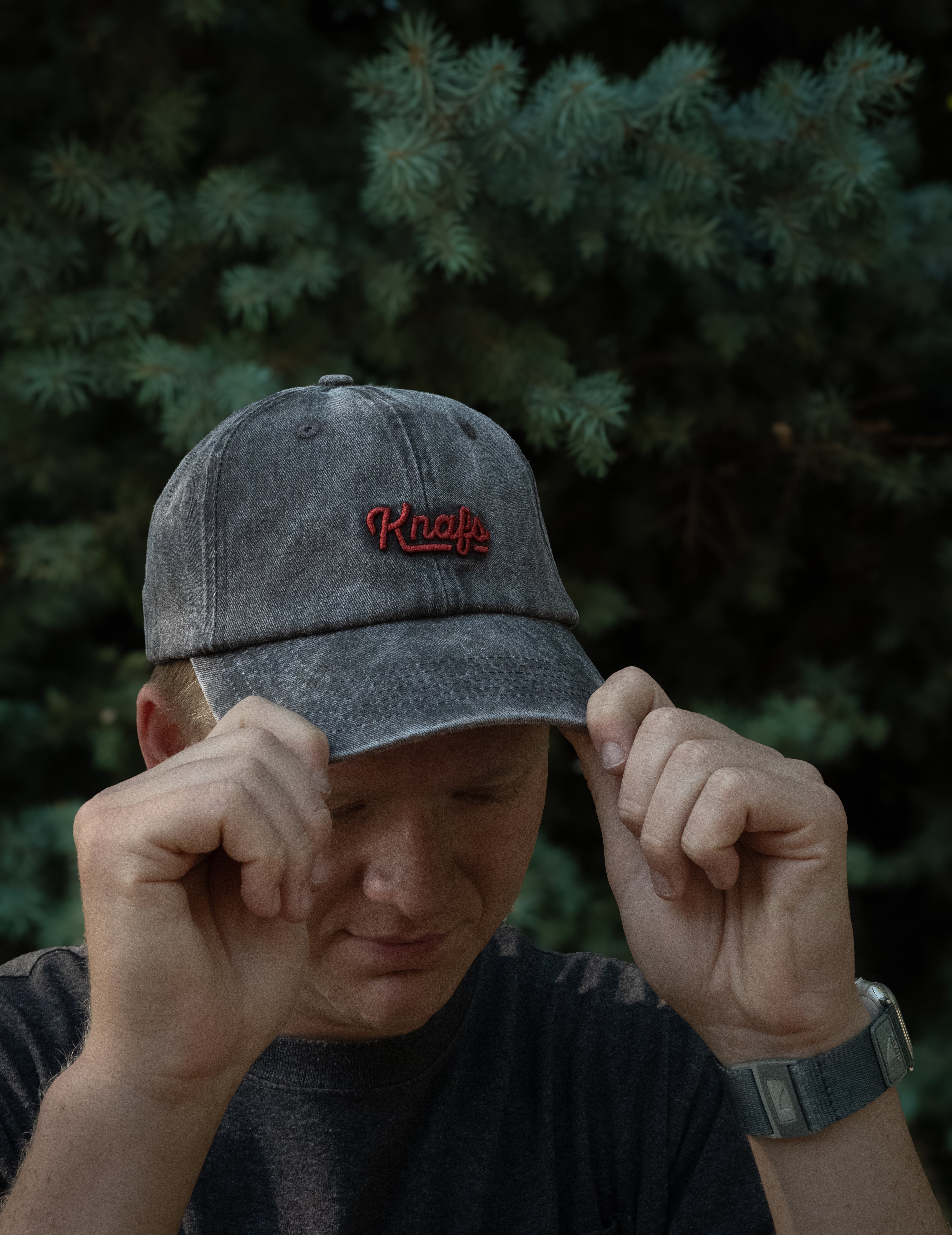Knafs Dad Hat - Black Canvas Embroidered