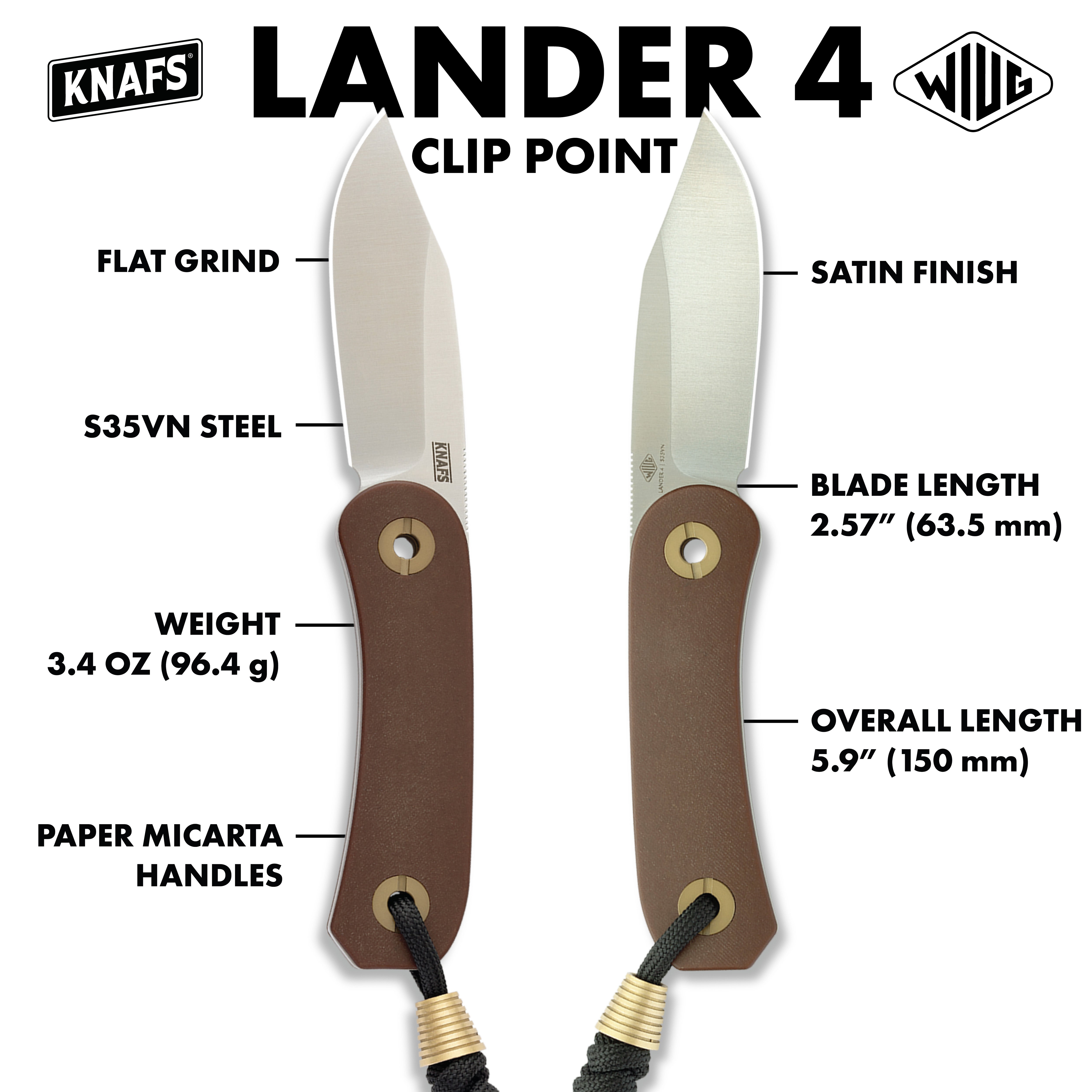 Lander 4 Fixed Blade - Clip Point - S35VN