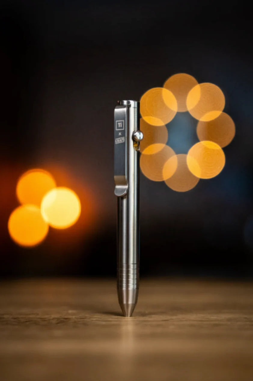 Lil Sancho Bolt Action Pen - Titanium Raw - Big Idea Design x Knafs