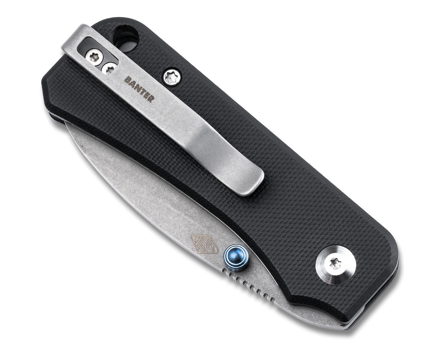 Baby Banter Pocket Knife - Purple G10 - Black Stonewash Nitro V - Closed back