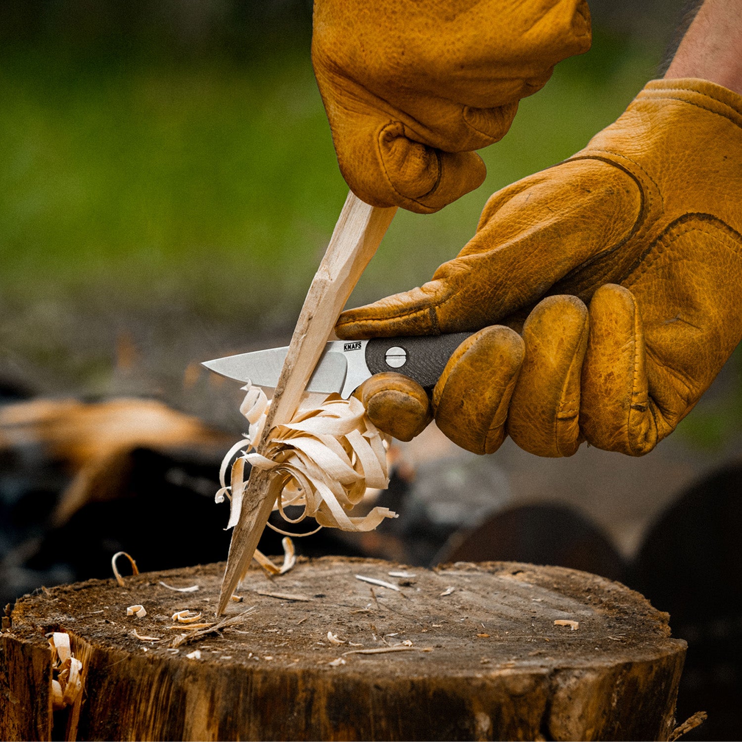 Little Lulu Fixed Blade Knife- Stonewash MagnaCut - Green Micarta
