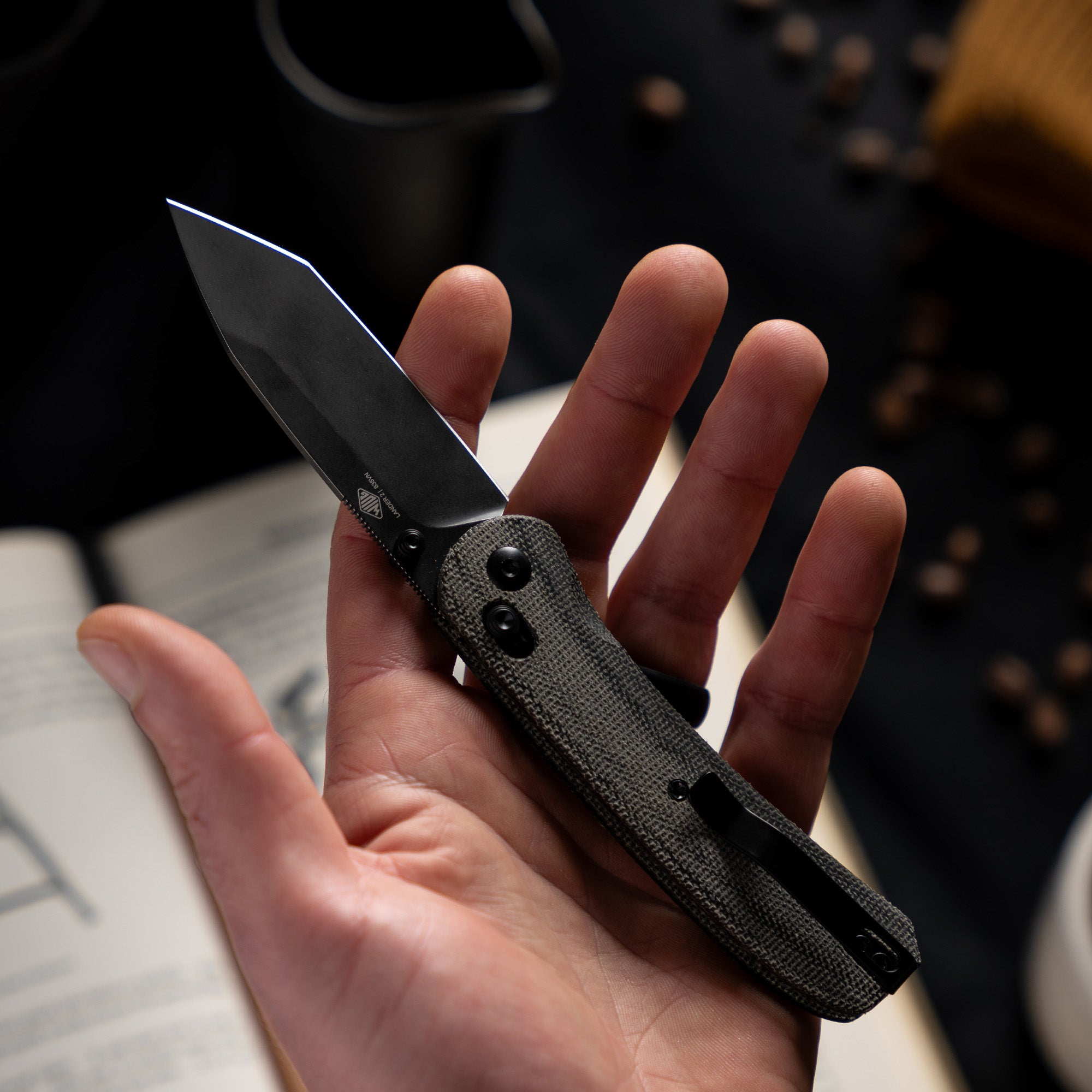 Lander 2 Pocket Knife - Charcoal Micarta Tanto - S35VN