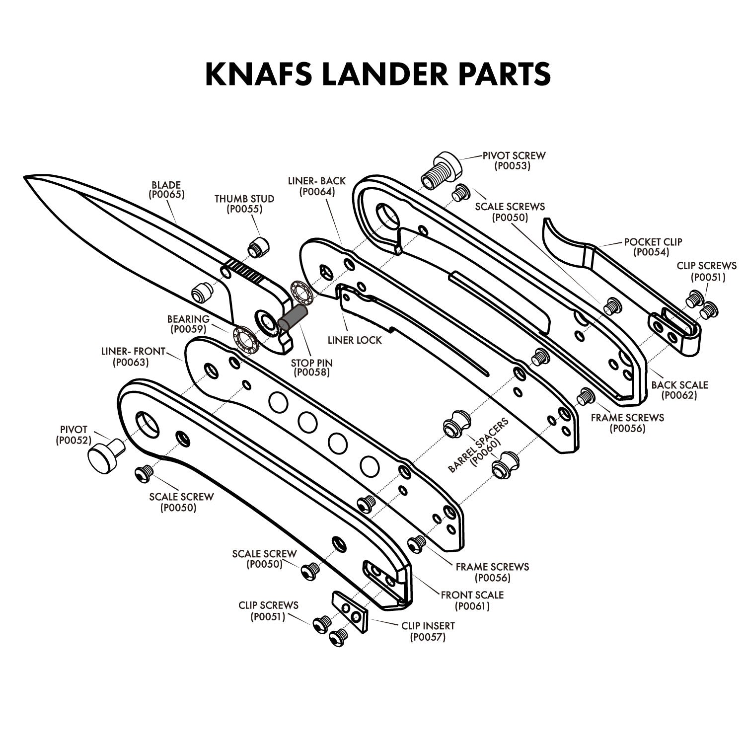 Lander 1 - Pivot - Satin - Detailed Image of the Lander Parts