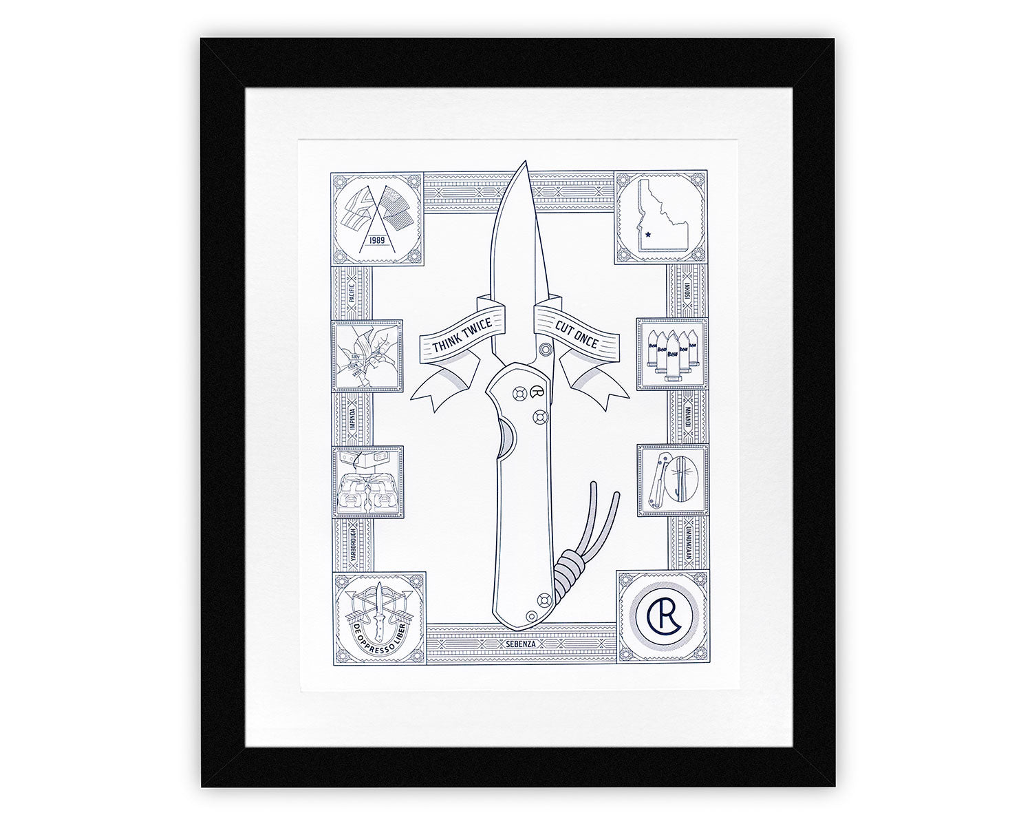 Sebenza Letterpress Premium Poster - Knafs x Chris Reeve Knives - 16 x 20"