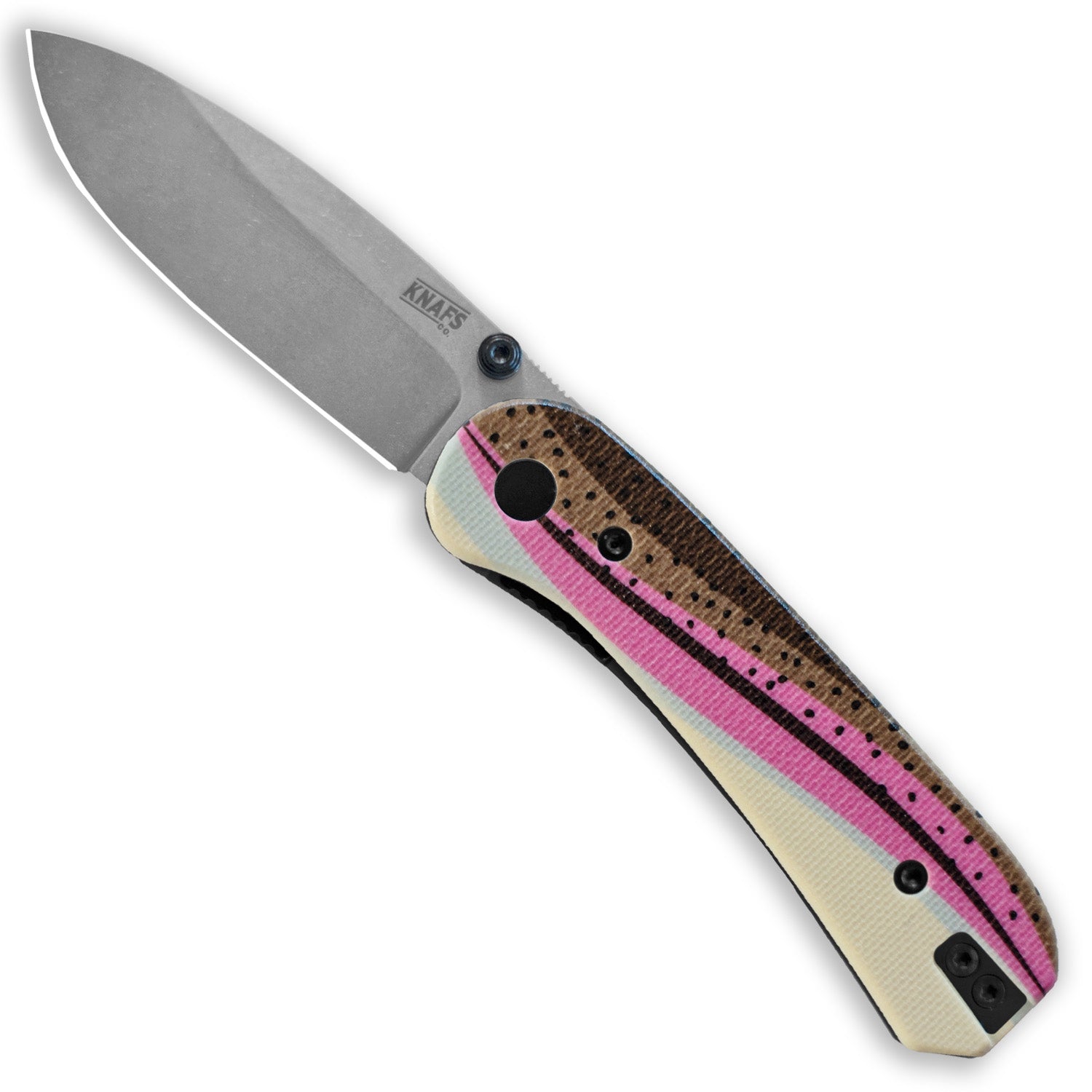 Lander 1 Knife Scales - Rainbow Trout G10 - Front Open with Front Scale