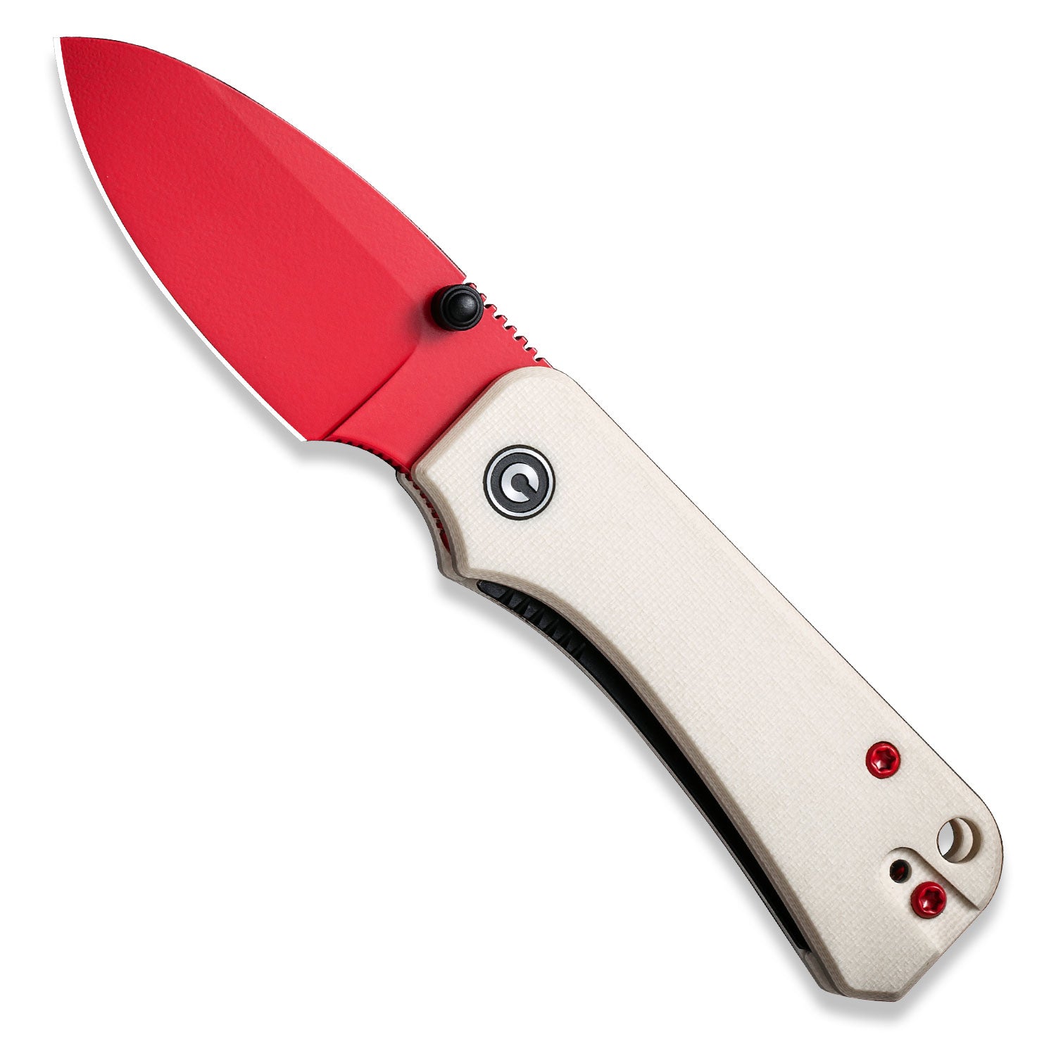 Baby Banter Pocket Knife - Ivory G10 - Red Nitro V - Front Open