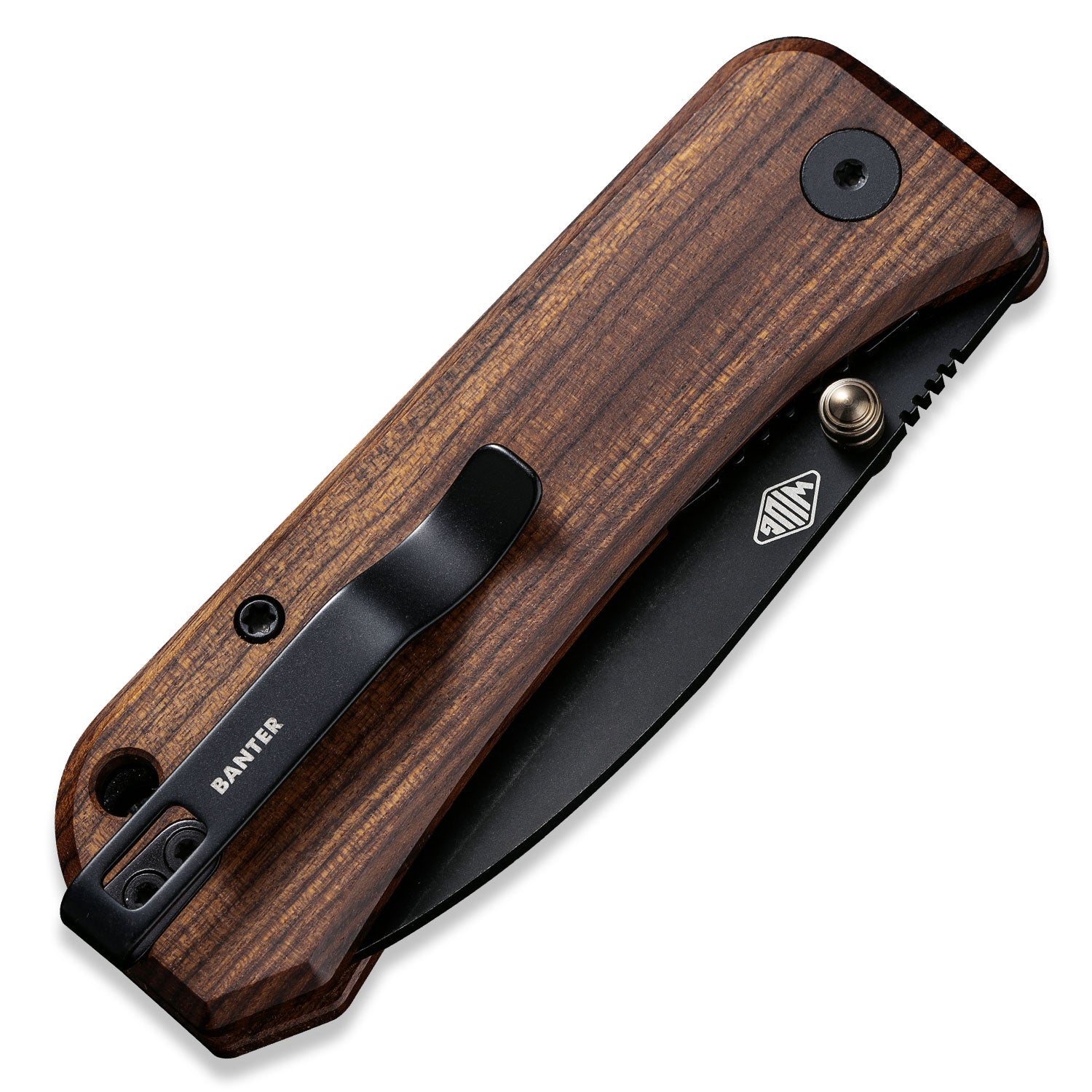 Banter Pocket Knife - Guibourtia Wood - S35VN - Back Close