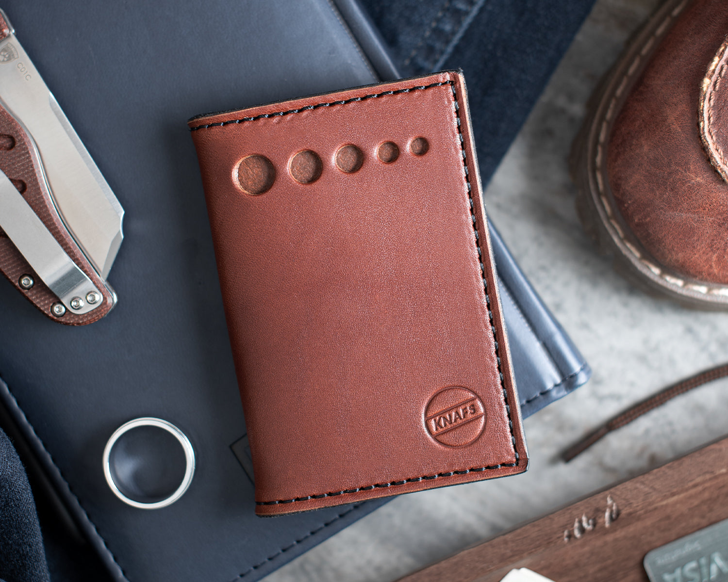 Leather Strop Wallet for Pocket Knives